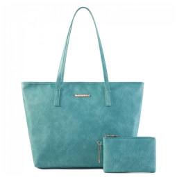 Bolsa de Ombro Feminina em Couro Sintético com Carteira, Montana, Azul