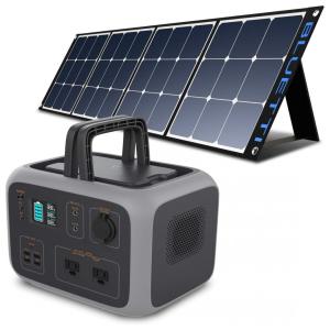 BLUETTI AC50S Gerador de Energia Solar Portátil com Painel Solar 120W com 2 Tomadas AC e 4 Portas USB, Preto