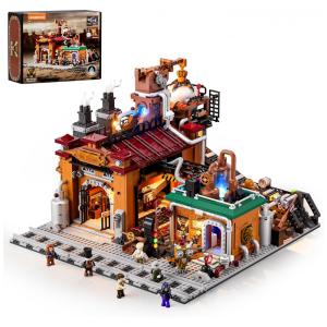 Conjunto de blocos de montar Lumibricks Steampunk Ore Factory fábrica de minério steampunk com iluminação LED, 3138 peças
