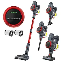 Aspirador de Pó sem Fio Potente 250W 24 kpa até 45 Min de Ação, 110v, FABULETTA FSV101, Vermelho
