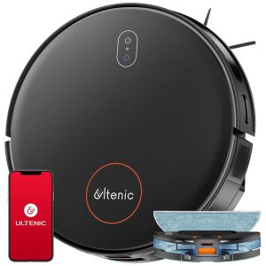 Aspirador Robô e Esfregão com Esfregão Sônico e Sucção Máxima de 3000Pa, 110V, Ultenic D6s, Preto