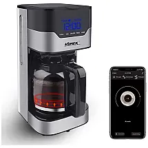 Cafeteira Elétrica Programável com Tela LCD, Conexão APP e Antigotejamento, 900W, 110v, KOREX, Preto
