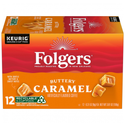 Café com sabor de caramelo 72 Capsulas para cafeteiras Keurig, FOLGERS 2550020106, Marrom