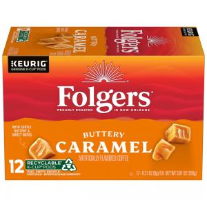 Café com sabor de caramelo 72 Capsulas para cafeteiras Keurig, FOLGERS 2550020106, Marrom