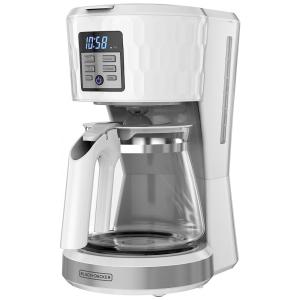 Cafeteira Programável 2,8L em Aço Inoxidável com Painel Digital e Acabamento Texturizado Premium, 110V 1250W, BLACK DECKER, Branca