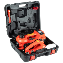 Dzanken Macaco Elétrico Hidráulico 3 em 1 com Bomba de Ar, Suporta até 5 Toneladas, Laranja