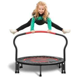 Cama Elastica Infantil com Corrimão Ajustável para até 70 kg, PELPO Kids F 36B, Preto