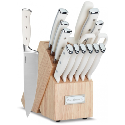 Conjunto de Facas em Aço Inoxidável com Bloco de Bancada, 15 Peças, Cuisinart C77CTR, Branco