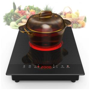 Cooktop Elétrico de Indução Portátil com Painel Digital, Queimador Único, 9 Níveis de Potência, Trava para Crianças, Temporizador e Proteção