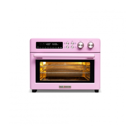 Forno de Convecção 10 em 1, 24,8L com Função Air Fryer, Livro de Receitas e Aquecimento Infravermelho, 1750W, Val Cucina Retrô, Rosa