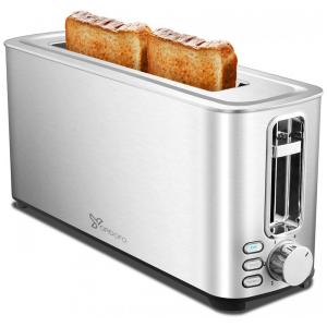 Torradeira de 2 Fatias com 6 níveis de Tostagem e Função Bagel, 1000W, 110v, YOPIDOFO, Prateado