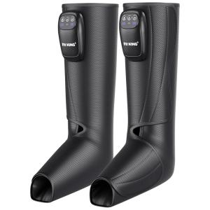 FT 060A Massageador Elétrico de Compressão para Pernas e Pés, Bivolt, FIT KING, Preto