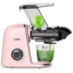 Espremedor de Sucos COZII Cold Press, com Bocal Largo de 9,1 cm, Motor Silencioso e Fácil Limpeza, Ideal para Vegetais e Frutas