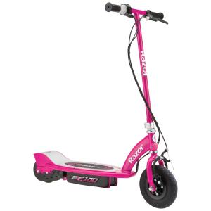 Patinete Elétrico Infantil com Velocidade até 16 km/h, Freios e Pneus Pneumáticos para Crianças Acima de 8 Anos, 24V, Razor E100, Rosa