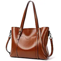 JBTFFLY Bolsa Feminina de Ombro, Couro Sintético, Marrom