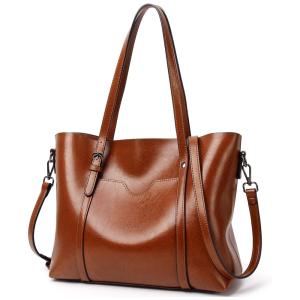 JBTFFLY Bolsa Feminina de Ombro, Couro Sintético, Marrom