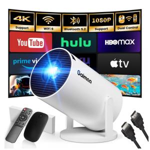 Projetor Mini Smart Gaimoo Branco WiFi 6 Bluetooth 4K GM200