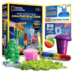 Kit de Química com 45 Experimentos Científicos, Incluindo Crescimento e Reações de Cristais, National Geographic