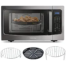 Micro Ondas de Bancada 4 em 1 42L com Sensor Inteligente, Convecção e Air Fryer, 110V 1000W, Toshiba EC42P, Preto