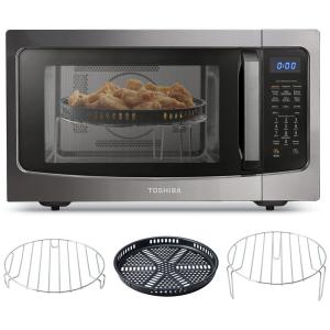 Micro Ondas de Bancada 4 em 1 42L com Sensor Inteligente, Convecção e Air Fryer, 110V 1000W, Toshiba EC42P, Preto