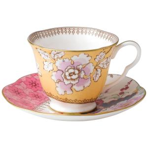 Xícara e Pires, Elegância e Sofisticação em Sua Mesa com Capacidade de 250mL e Material de Porcelana, Wedgwood, Branca, Amarelo e Rosa