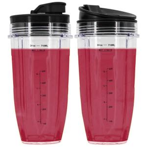 Nutri Ninja Copos 710ml Pro Reposição com Tampa Sip e Seal Compatível BL450 Modelos Nutri Ninja Auto IQ Series Pacote de 2