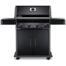 Churrasqueira a Gás 48.000 BTU com 4 Queimadores, 2 Portas e Mesas Laterais em Aço Inoxidável, NAPOLEON R525PK 1, Preto