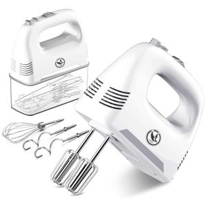 Batedeira de Mão com 5 Velocidades e Acessórios de Aço Inox, 450W, Branca, 110v, ON2NO KD 906, Branco