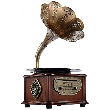 Gramofone Toca Discos Retro com