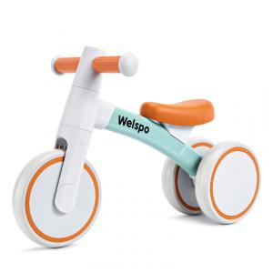 Bicicleta sem Pedal com 3 Rodas para Crianças de 1 a 3 Anos, Welspo, Laranja