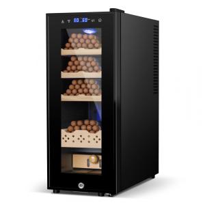 Umidor Elétrico para Charutos: 35 Litros, Resfriamento Termostático, 250 Unidades, Prateleiras de Cedro Espanhol e Tela de Controle.Velieta