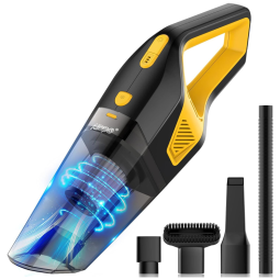 Aspirador de Pó Automotivo Portátil 12V Portátil e Recarregável com Acessórios, ALLOPO CZK 6630, Amarelo