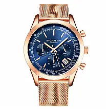 Relgio de Pulso Crongrafo H975SS 44mm Azul e Rosa Stuhrling