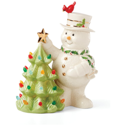 Enfeite de Natal em Porcelana, Boneco de Neve, Lenox Happy 894906, Branco