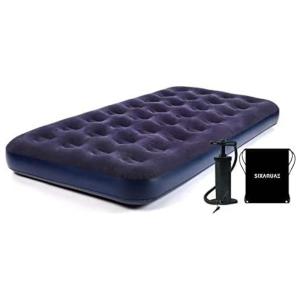 Colchão Inflável Solteiro com Bomba Manual, Para até 200KG, SIXAQUAE, Azul