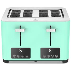 Torradeira de 4 Fatias com Tela LCD e 6 Níveis, 1500W, 110v, BBDAY, Verde