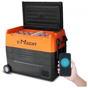 Cooler Elétrico Automotivo Portátil 50 Litros com Controle por APP, CARSTY, Preto e Laranja