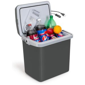 Koozam Mini Geladeira, Cooler Automotiva Elétrico Portátil 32L, 110V, Cinza