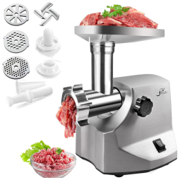 Moedor de Carne Elétrico Profissional, 3 Lâminas para Moagem, Aço Inoxidável, 500W, 110v, JASUN JSMG361, Prateado