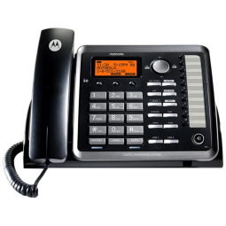 Telefone sem Fio, com expansão de 2 linhas e secretária eletrônica, 1 unidade, preto, MOTOROLA ML25255, Preto