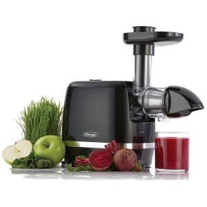 Extrator de sucos Omega H3000D preto masticador lento 150W cold press triplo estágio vegetais frutas alta extração silencioso 110V