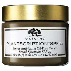 Creme Facial Anti Idade com FPS 25 para Todos os Tipos de Pelo, Livre de Óleo, 50 mL, Origins Plantscription, Dourado