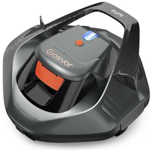 Robô Limpador de Piscina com Bateria até 90 minutos, Estacionamento Automático e Indicador LED, Gosvor, Cinza