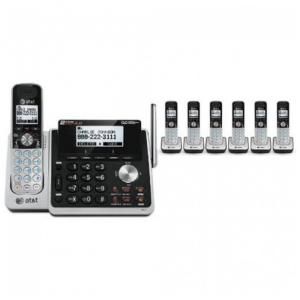 TL88102 Telefone sem Fio com Sistema de Atendimento Digital, 7 Unidades, ATT, Prateado