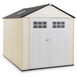 Galpão Externo Resistente para Jardim, Quintal e Piscina, Rubbermaid, Bege