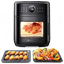 TaoTronics Fritadeira Elétrica AirFryer 9 em 1 com Painel Digital, 1700W, 110V, Preta