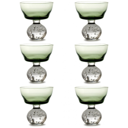 Taças de Champanhe Serax Eternal Snow por Bela Silva - Conjunto de 6 Taças Coupe Verdes Bebidas Flautas Luxuosas para Jantar em Casa