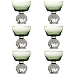 Taças de Champanhe Serax Eternal Snow por Bela Silva - Conjunto de 6 Taças Coupe Verdes Bebidas Flautas Luxuosas para Jantar em Casa