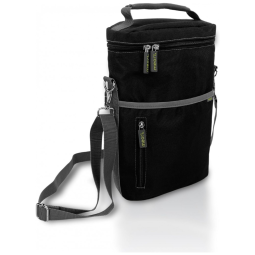 Bolsa Térmica Para Transporte de Vinhos MEORI até 2 Garrafas, Preta