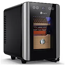 Umidor para Charutos Elétrico 8L até 80 Charutos, com Controle de Temperatura, Prateleiras em Madeira de Cedro Espanhol e Higrômetro, 110V